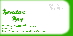 nandor mor business card